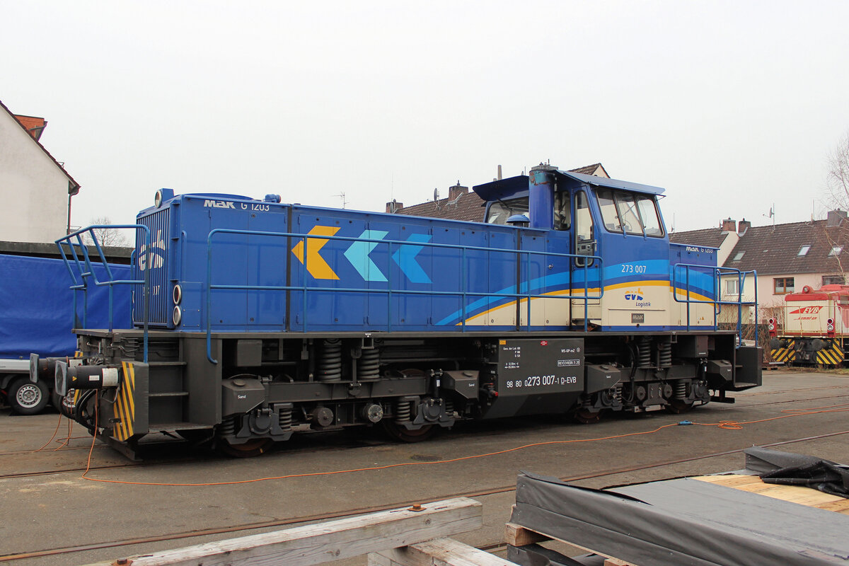 evb 273 007-1 während der Wochenendruhe. Bremervörde, 08.03.2026.