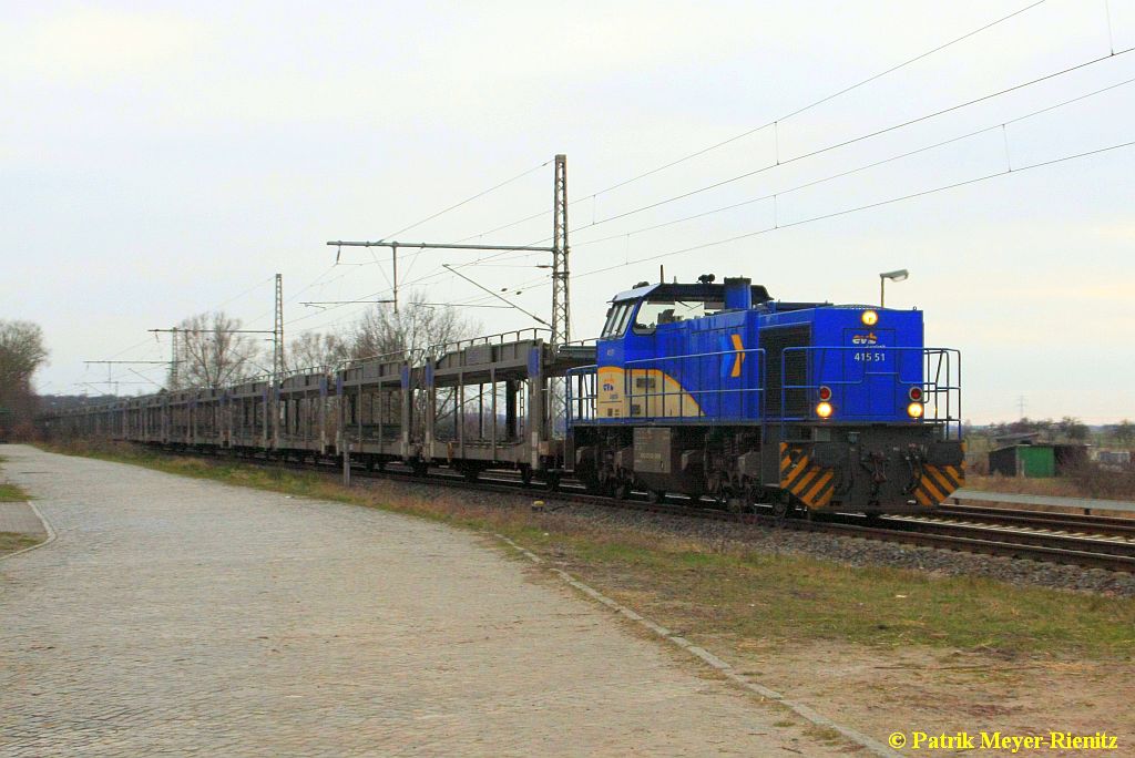 EVB 415 51 mit BLG Logistics Leerzug
Neukloster Richtung Hamburg-Harburg
am 13.03.2015