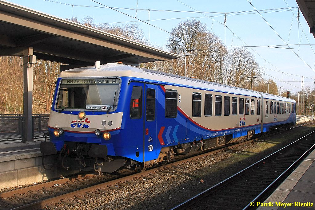 EVB VT 150 am 08.04.2015 in Verden (Aller)