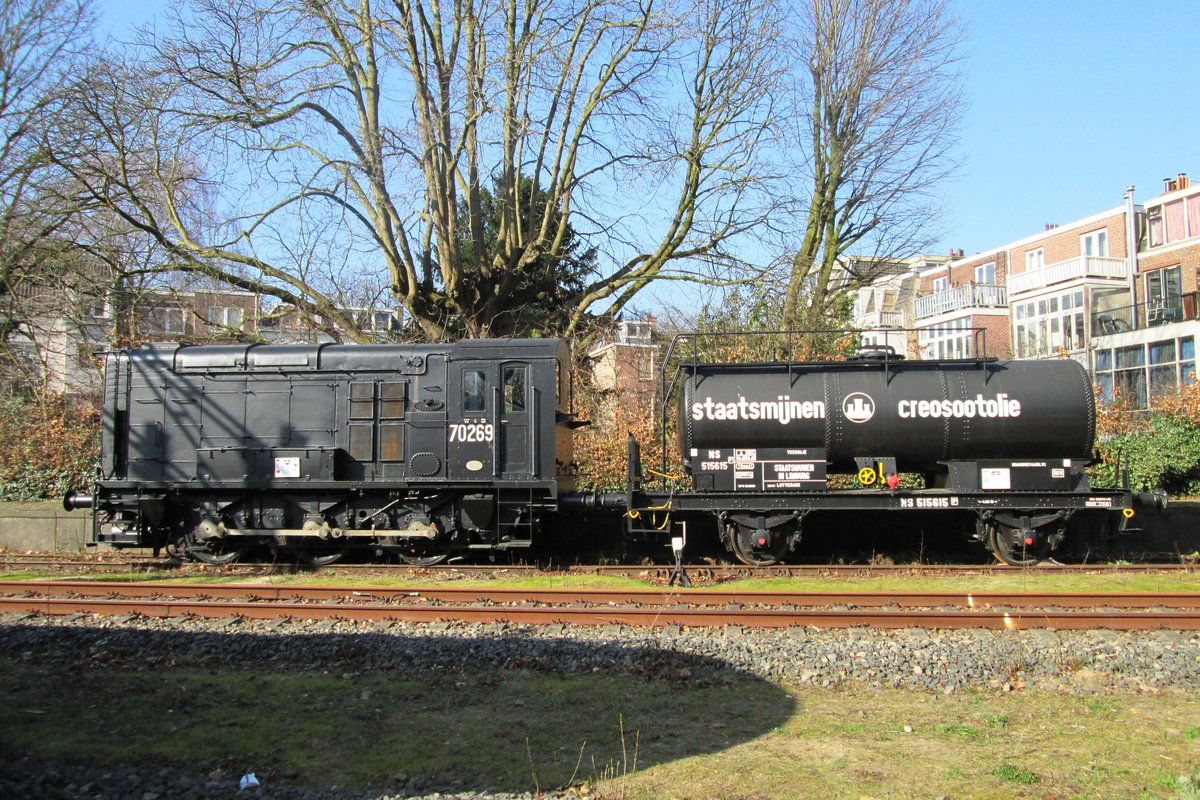Ex-BR 70269 steht am 9 März 2015 in das Niederländisches Staatseisenbahn Museum in Utrecht Maliebaan.