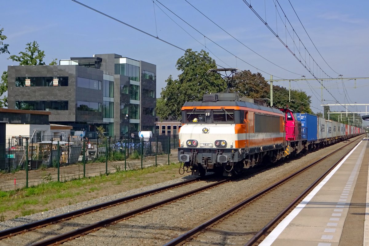 Ex-LOCON 1837 schleppt der Blerick-Shuttle am 23 Augustus 2019 durch Oisterwijk.