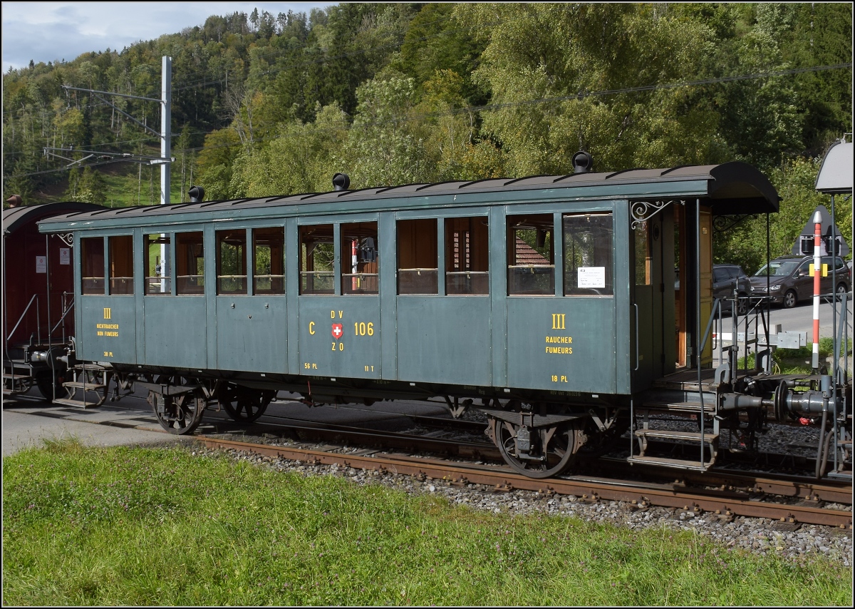 Fahrtag DVZO. 

C 106 der DVZO wird in Bauma rangiert. Oktober 2021.
