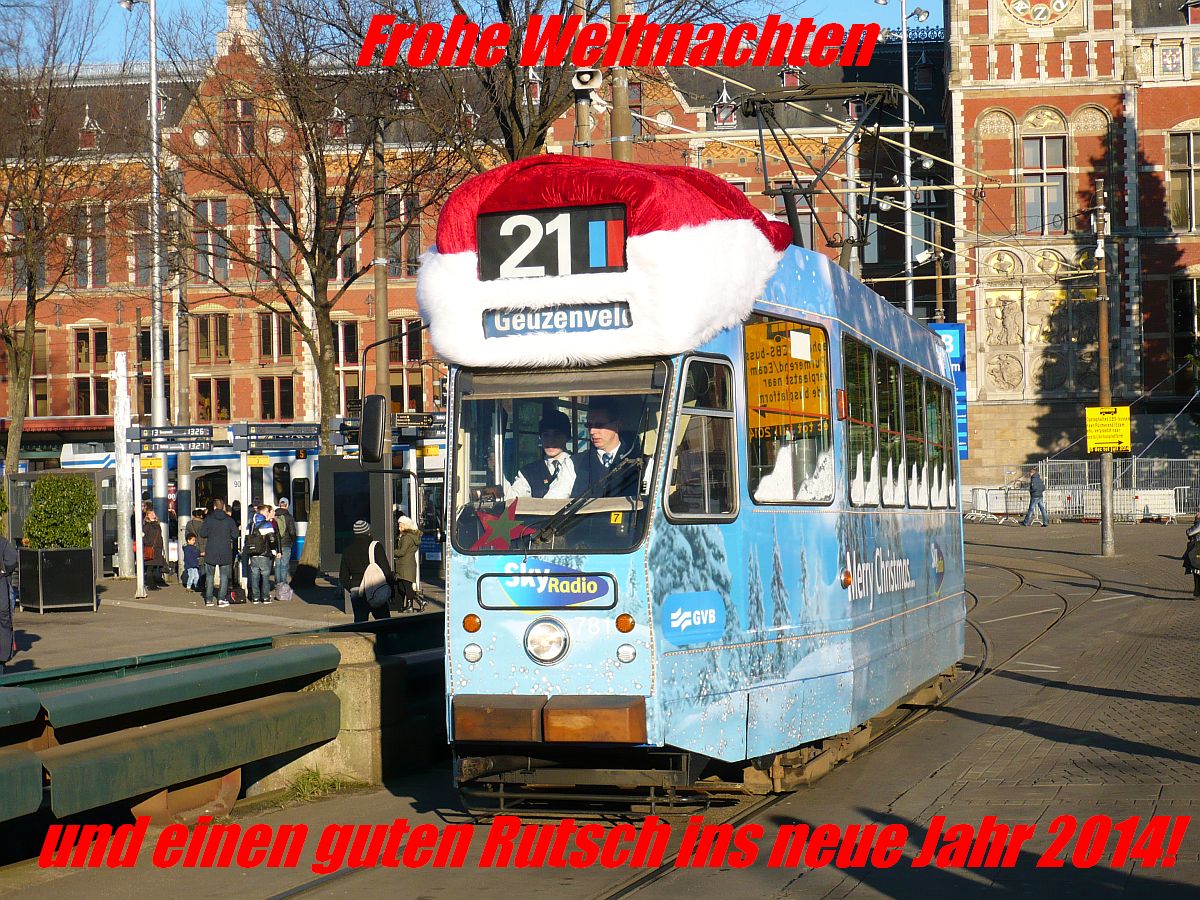 Frohe Weihnachten und einen guten Rutsch ins Neue Jahr 2014!

Hier TW 781 Weihnachten Strassenbahn. Amsterdam 11-12-2013.
