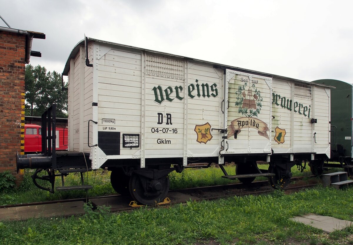 G 10 Bierwagen Gklm 04-07-16 im Eisenbahnmuseum Weimar am 05.08.2016.