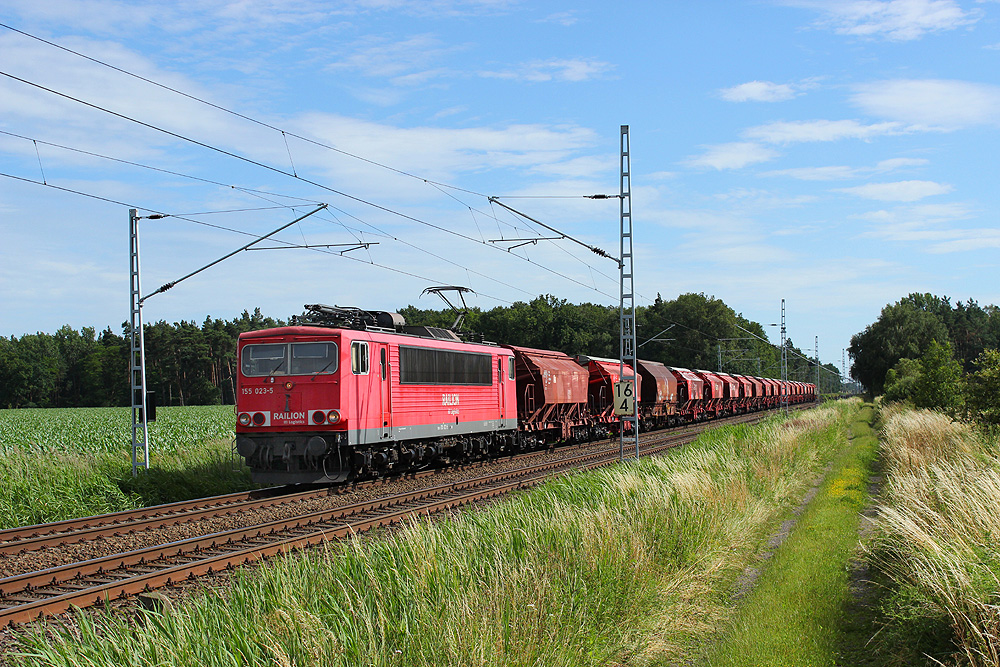 Goldbeck, 03.07.2014 16:45 Uhr - 155 023 mit Kalizug nordwärts