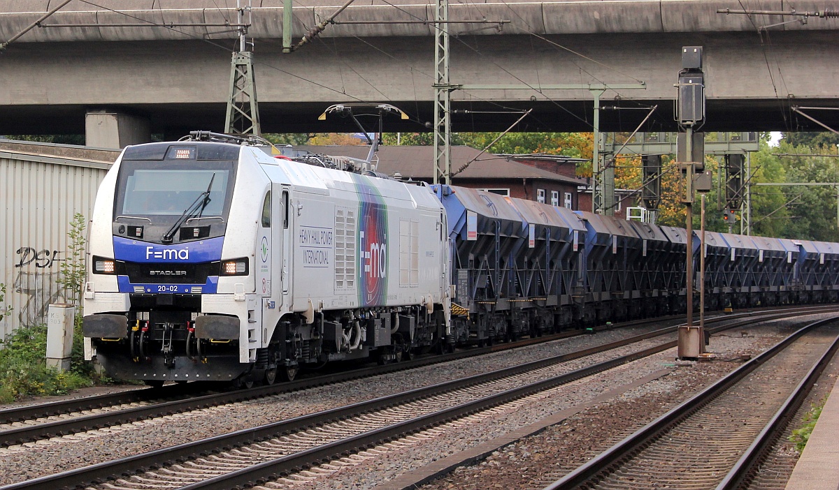 HHPI/RCM Stadler EuroDual 2159 202-1 mit Baustoffzug Richtung Süden. HH-Harburg 03.10.2020