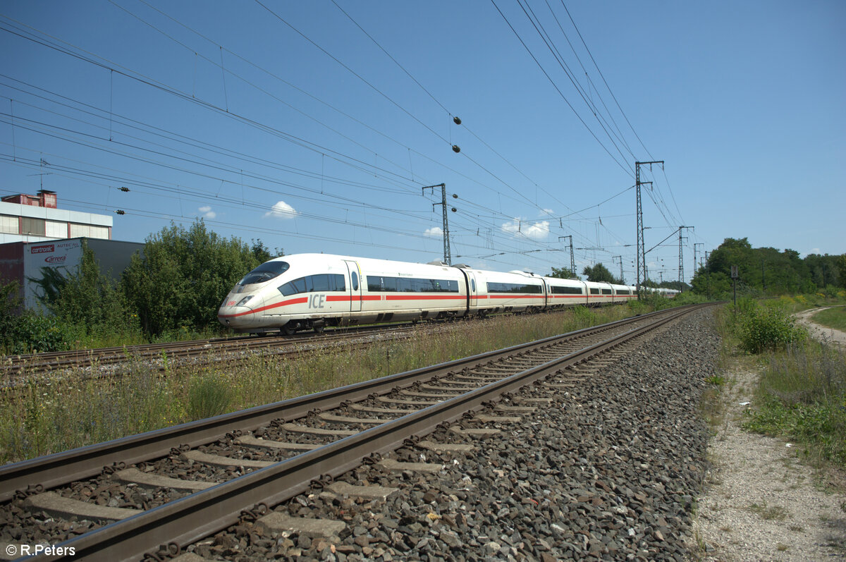 ICE 403 019-3 TZ314  Bergisch Gladbach  als ICE umgeleitet über Nürnberg Hohe Marter. 13.08.24