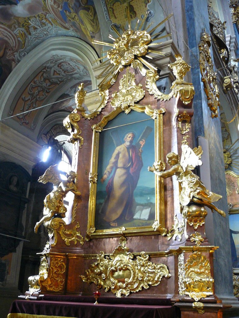 Innenansicht der Jesuitenkirche der Heiligen Peter und Paul. Lviv, UKraine 28-05-2015. 

Interieur van de Kerk van de Heilige Apostelen Petrus en Paulus. Lviv, Oekrane 28-05-2015.