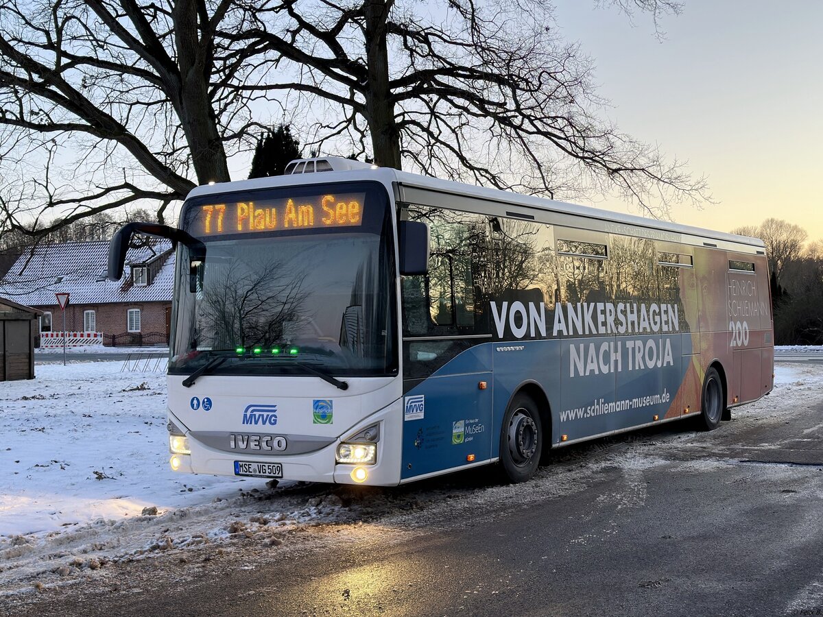 Iveco Crossway der MVVG in Alt Schwerin.