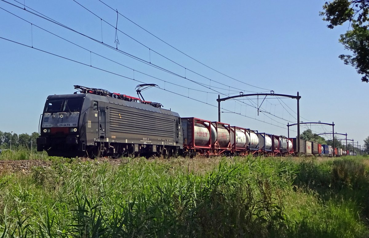 KLV mit 189 109 durchfahrt Oisterwijk am 28 Juni 2019.