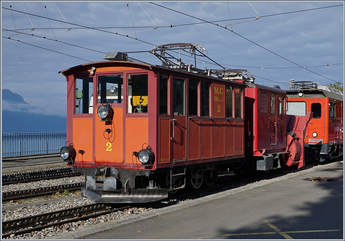Leider nur ausgestellt und nicht aufgebügelt war die 1909 gebaute Lok HGe 2/2 N° 2 zu sehnen. 
Glion, den 16. Sept. 2017 