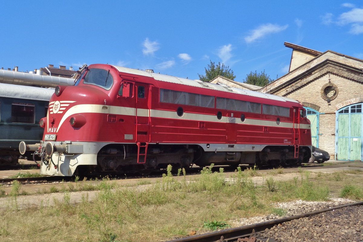 M61-020 steht am 9 September 2018 ins Eisenbahnmuseumspark in Budapest.