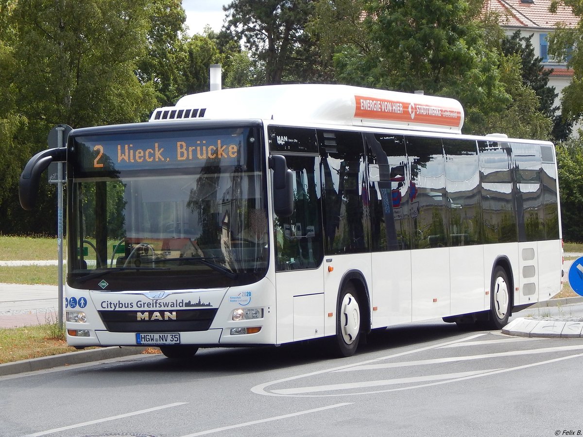 MAN Lion's City CNG der Stadtwerke Greifswald in Greifswald.