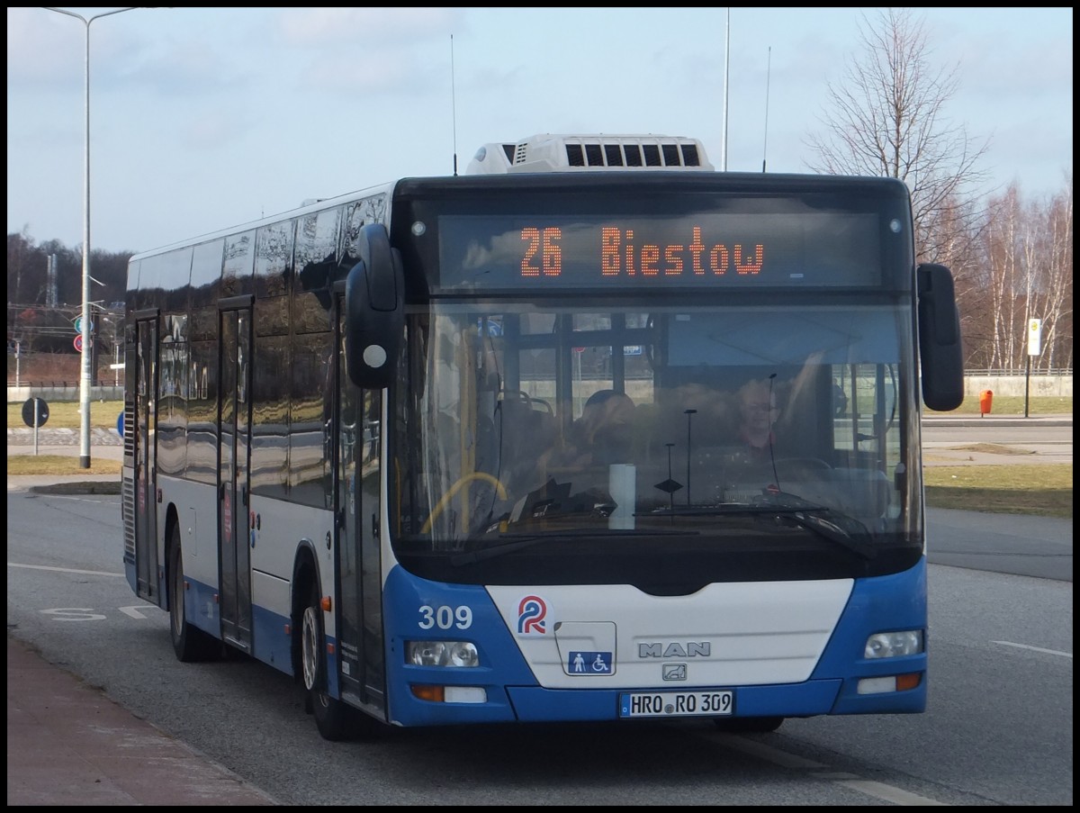 MAN Lion's City der Rostocker Stra�enbahn AG in Rostock.