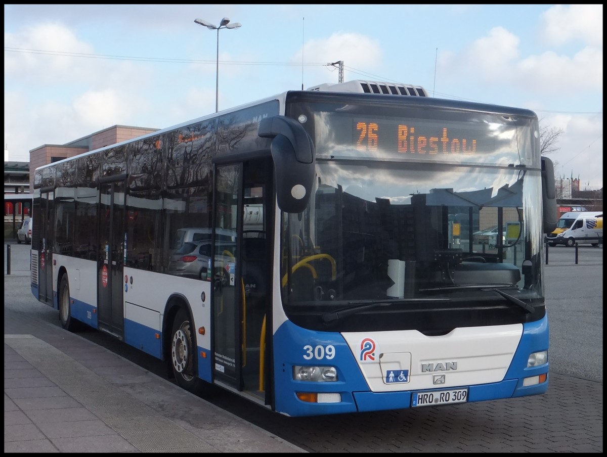 MAN Lion's City der Rostocker Stra�enbahn AG in Rostock.