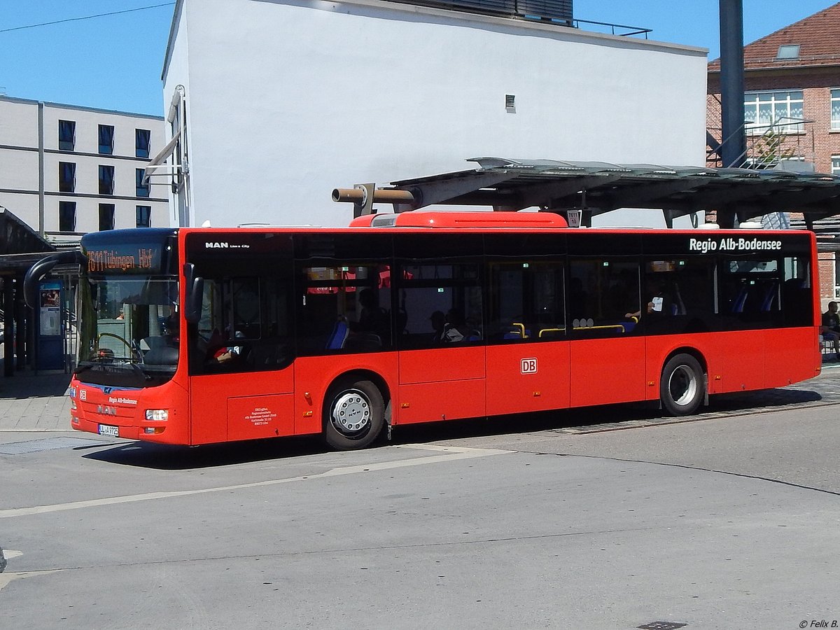 MAN Lion's City von ZugBus Regionalverkehr Alb-Bodensee in Reutlingen.