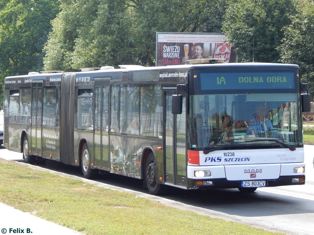 MAN Niederflurbus 2. Generation von PKS Szczecin aus Polen in Stettin.