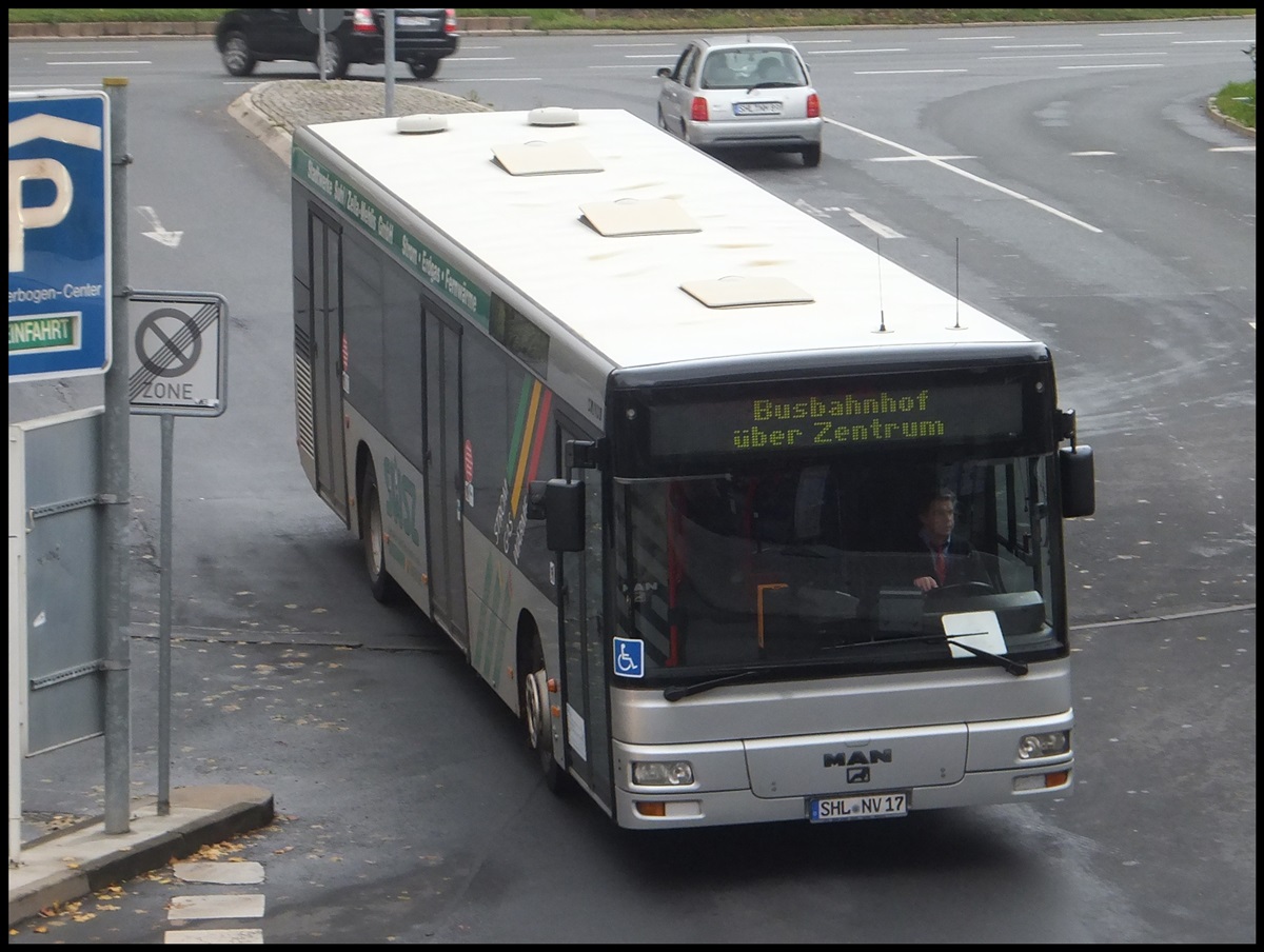 MAN Niederflurbus 2. Generation der Stdtische Nahverkehrs GmbH Suhl-Zella Mehlis in Suhl.