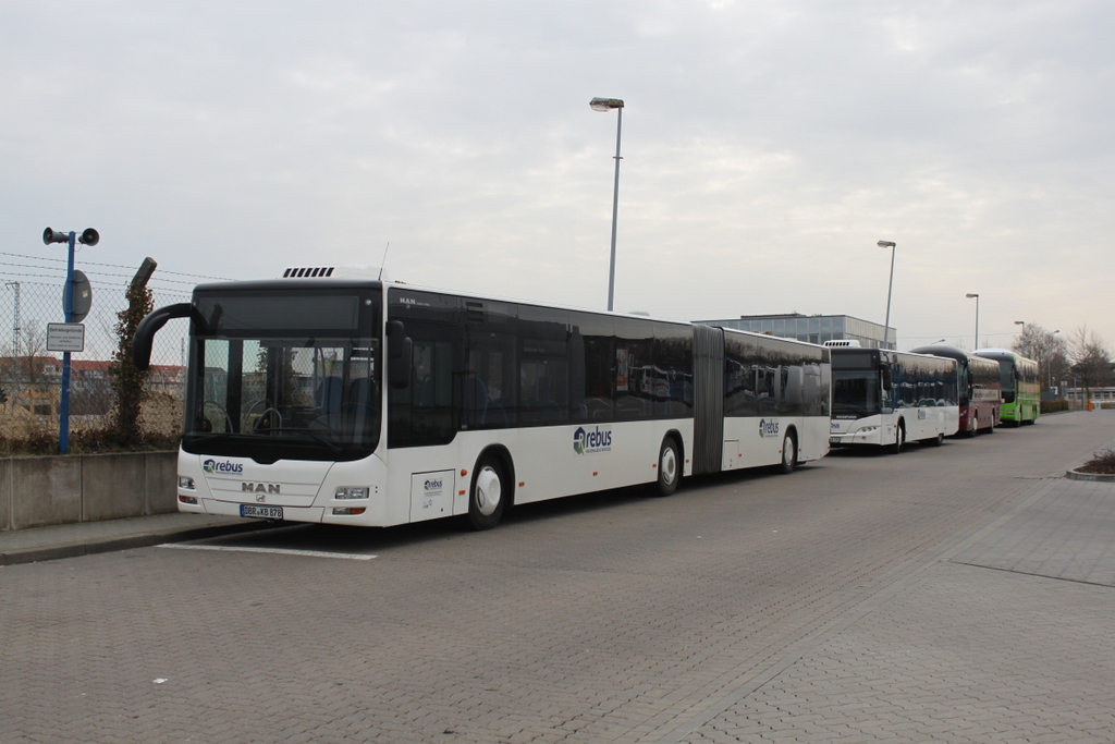 MAN Niederflurbus 3.Generation(Lion's City)abgestellt am 03.04.2016 in H�he Rostock Hauptbahnhof/S�d