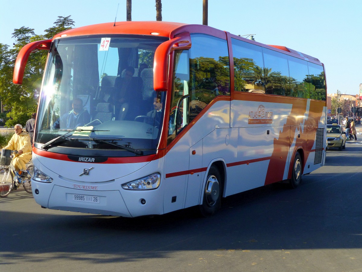 Marrakesch, bei der Koutoubia, ATLAS RIDER Volvo Irizar, 01.01.2015