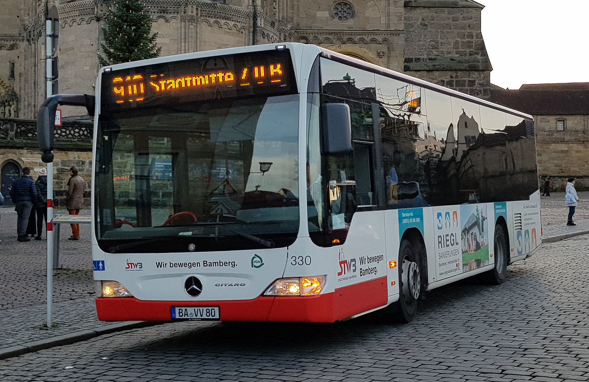 MB Citaro der Stadtwerke BAMBERG unterwegs auf der Linie 910, 12-2019