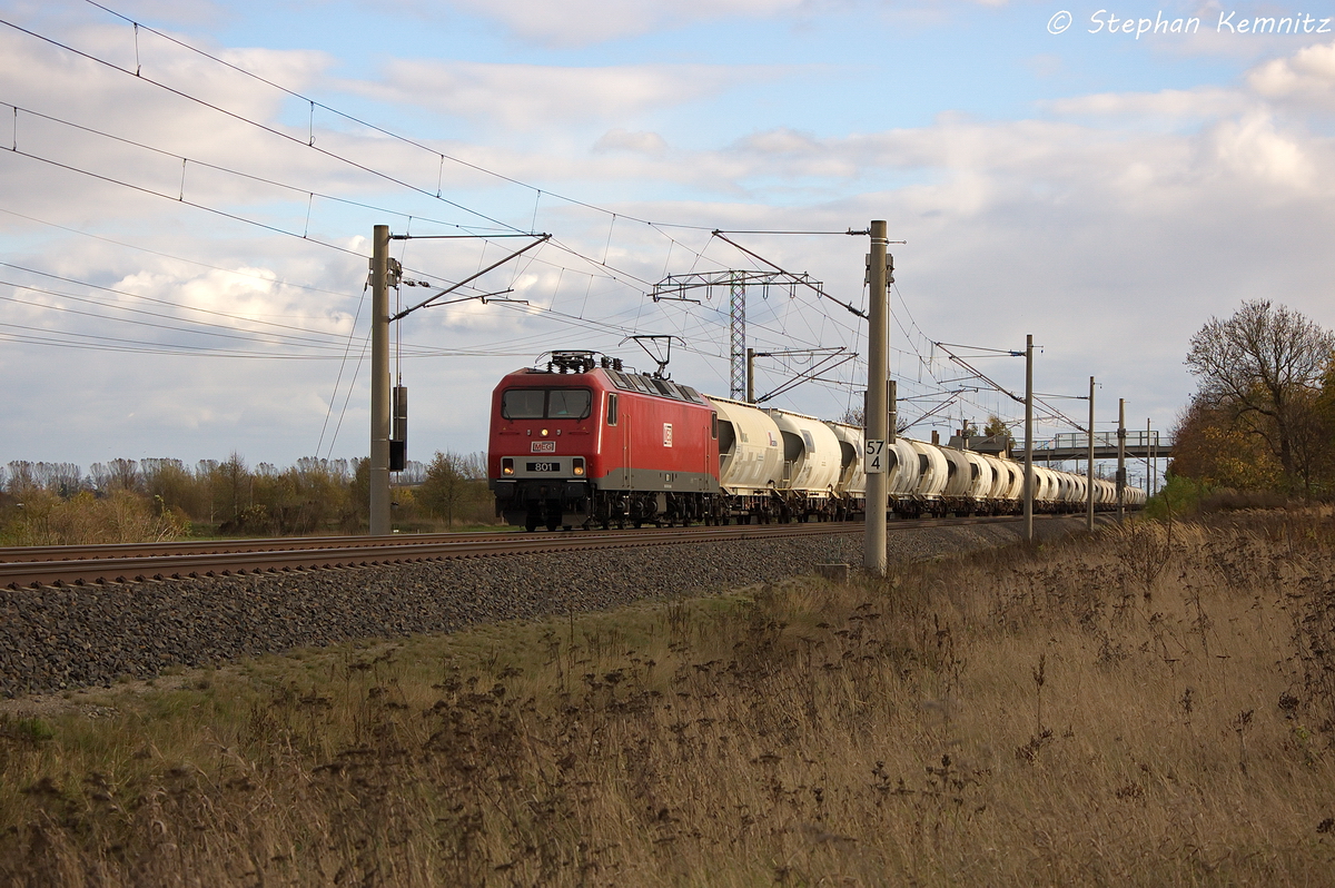 MEG 801 (156 001-0) MEG - Mitteldeutsche Eisenbahn GmbH mit dem DGS 99643 von Rdersdorf nach Wismar in Vietznitz. 29.10.2013