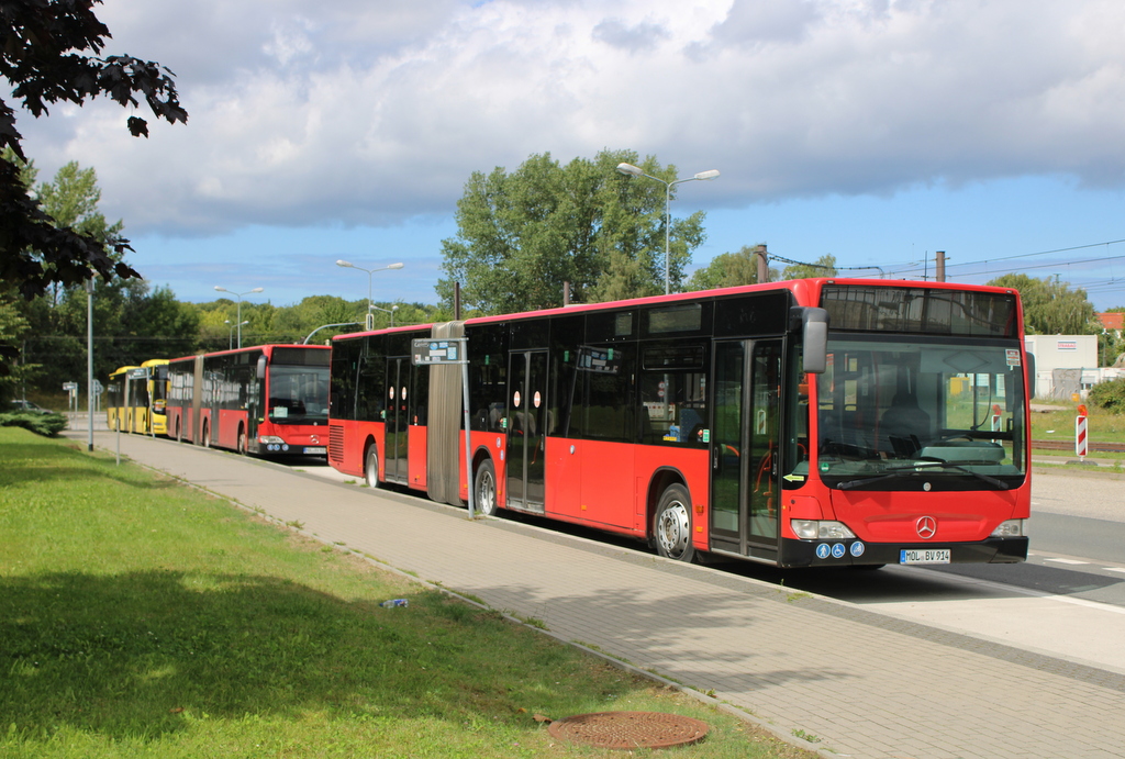 Mercedes-Benz Citaro I stand am 04.08.2023 in H�he Rostock Hbf/S�d abgestellt.