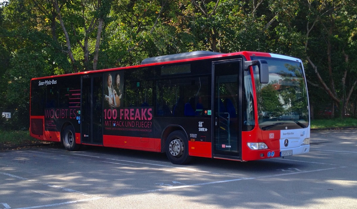 Mercedes-Benz Citaro Ü von Saar-Pfalz-Bus (SB-RV 581). Baujahr 2008, aufgenommen am 16.09.2014 auf dem Betriebshof der WNS in Kaiserslautern.