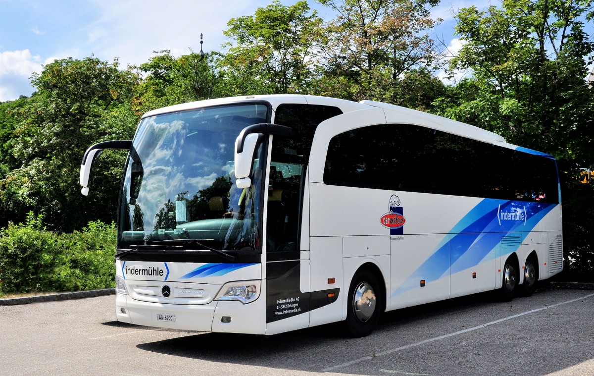 MERCEDES BENZ TRAVEGO von der INDERM�HLE Bus AG / Schweiz am 30.6.2013 in Krems an der Donau.
