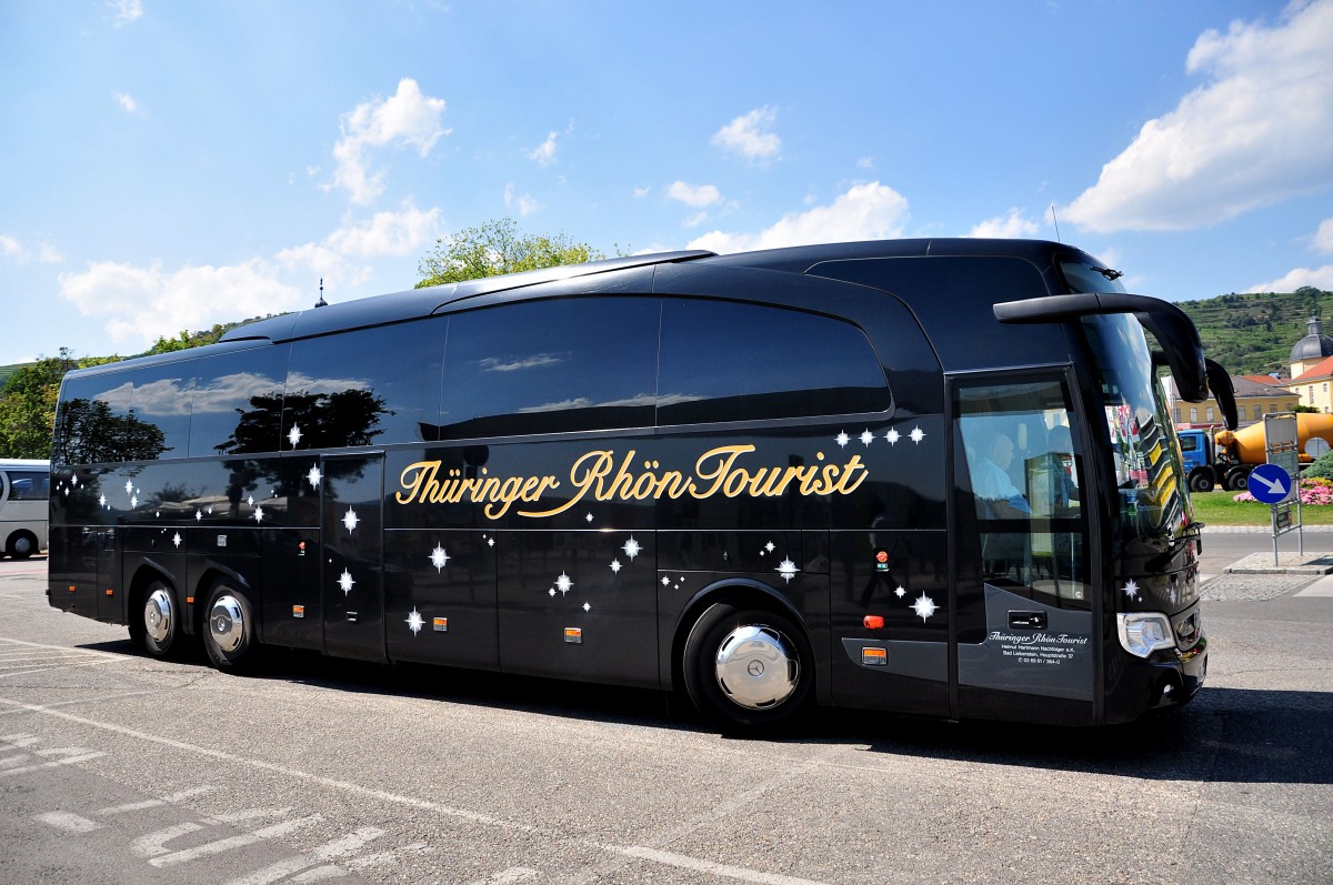 Mercedes Benz Travego der Th�ringer Rh�n Reisen / BRD am 23.Juni 2014 in Krems gesehen.