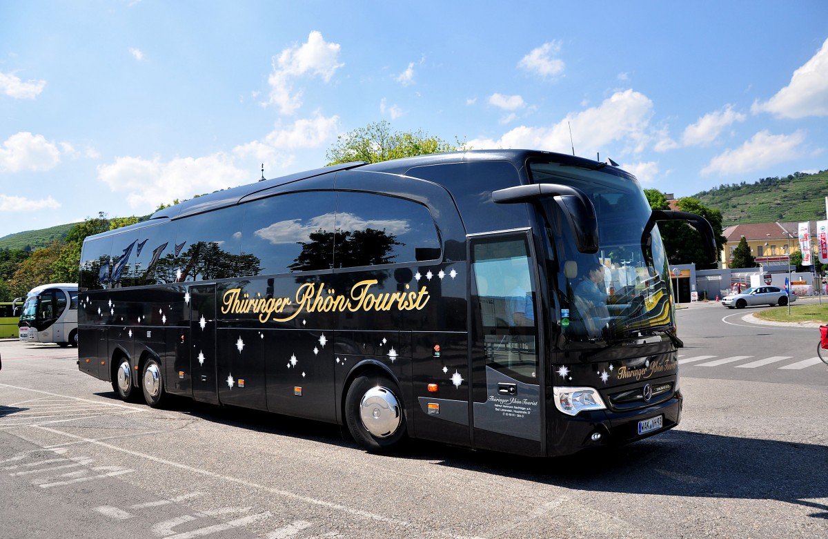 Mercedes Benz Travego der Th�ringer Rh�n Reisen / BRD am 23.Juni 2014 in Krems gesehen.