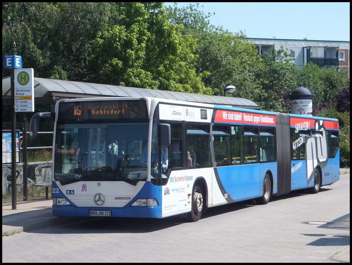 Mercedes Citaro I der Rostocker Stra�enbahn AG in Rostock.