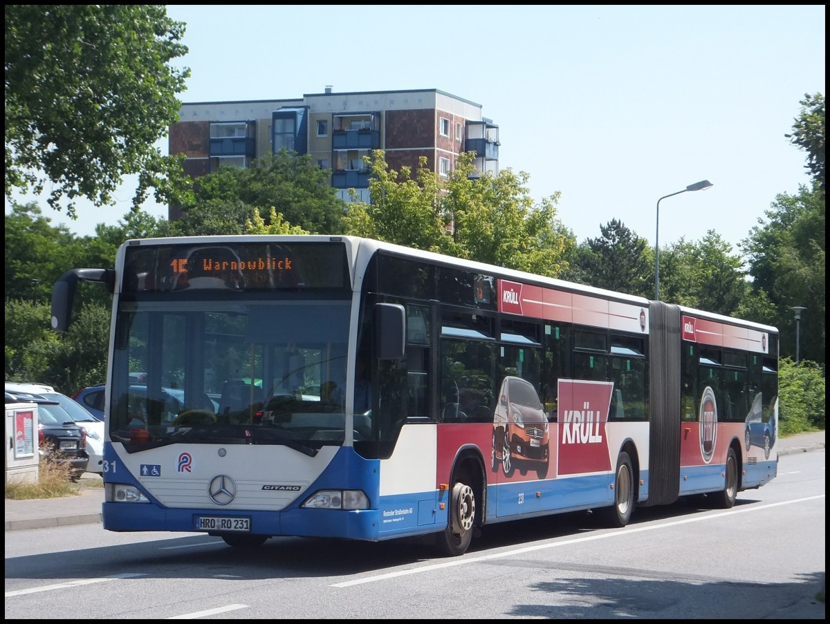 Mercedes Citaro I der Rostocker Stra�enbahn AG in Rostock.