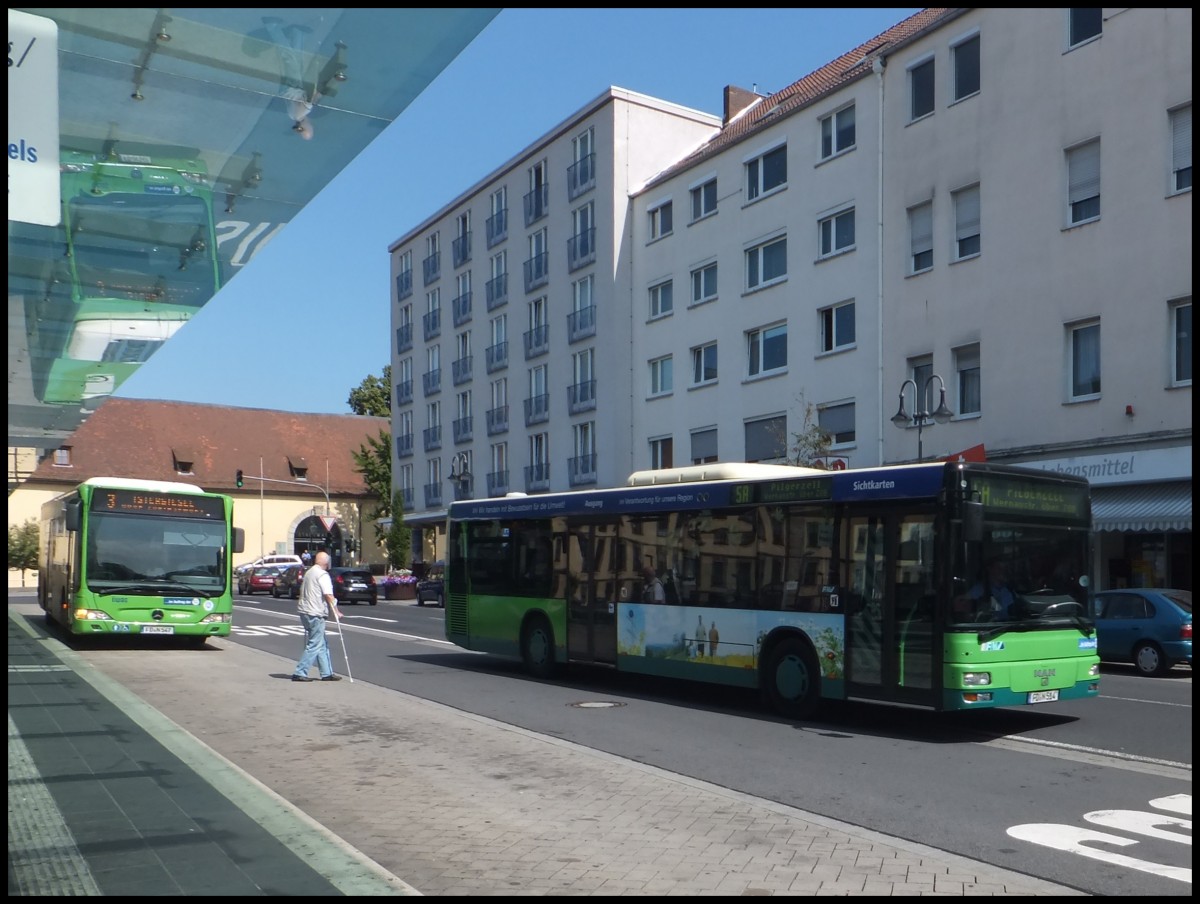 Mercedes Citaro II und MAN Niederflurbus 2. Generation der �WAG in Fulda.