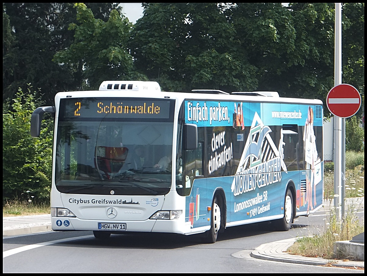 Mercedes Citaro II der Stadtwerke Greifswald in Greifswald.