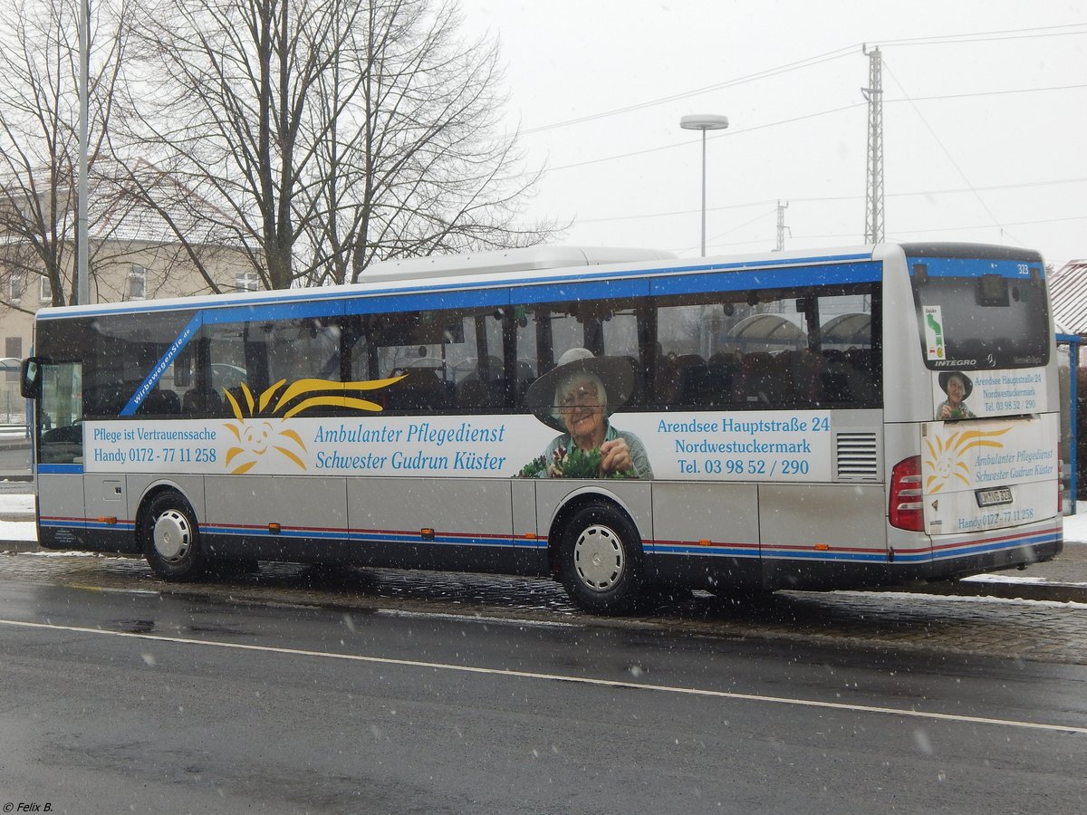 Mercedes Integro der Uckermärkische Verkehrs GmbH in Prenzlau.