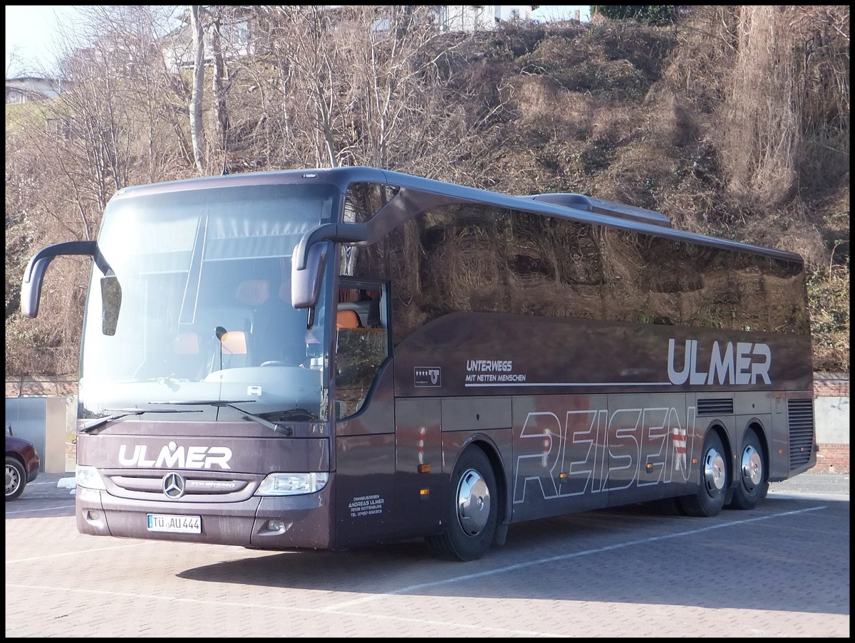 Mercedes Tourismo von Ulmer aus Deutschland im Stadthafen Sassnitz.