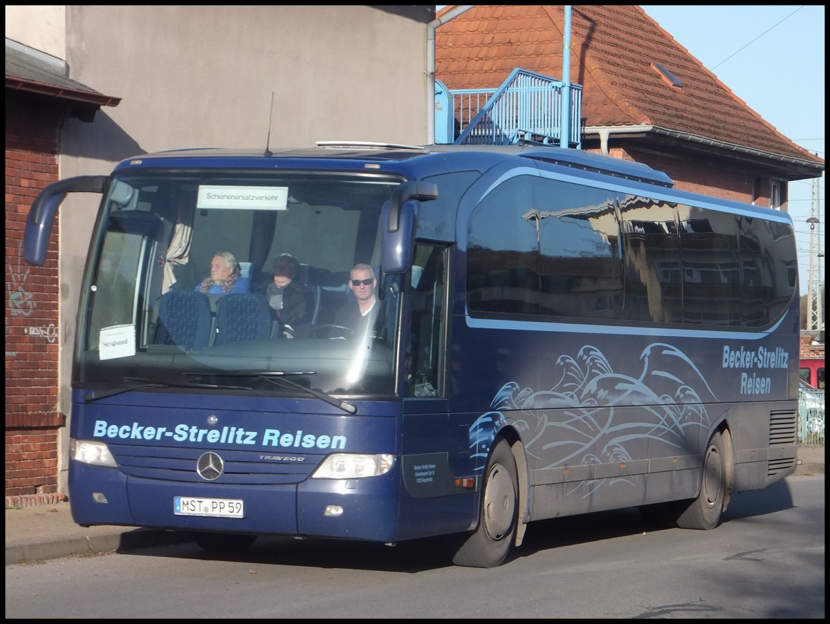 Mercedes Travego von Becker-Strelitz Reisen aus Deutschland in Bergen.