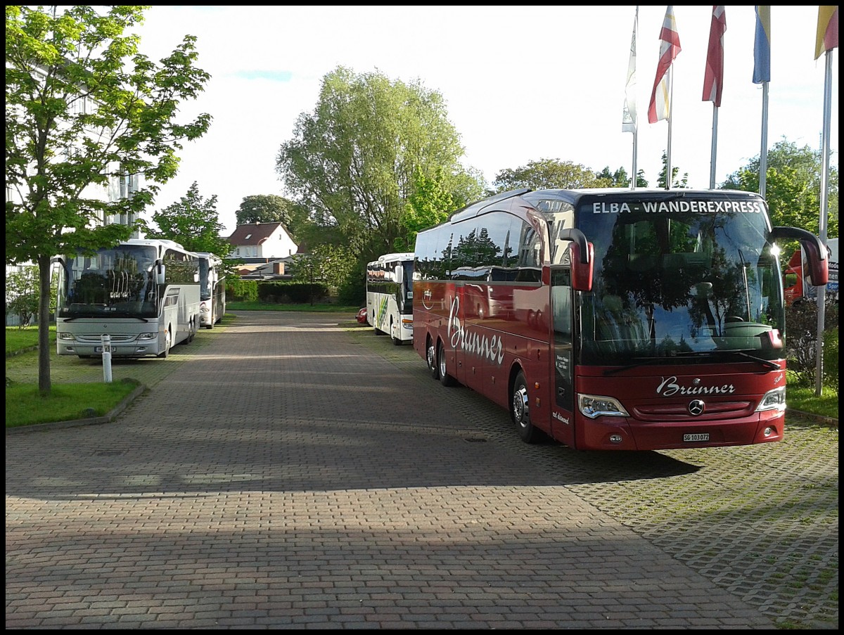 Mercedes Travego von Brunner aus der Schweiz in Bergen.