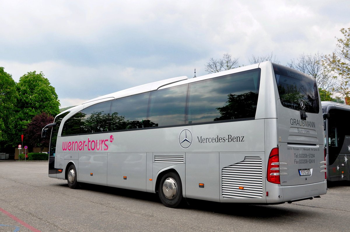 Mercedes Travego von Werner Tours aus der BRD in Krems gesehen.