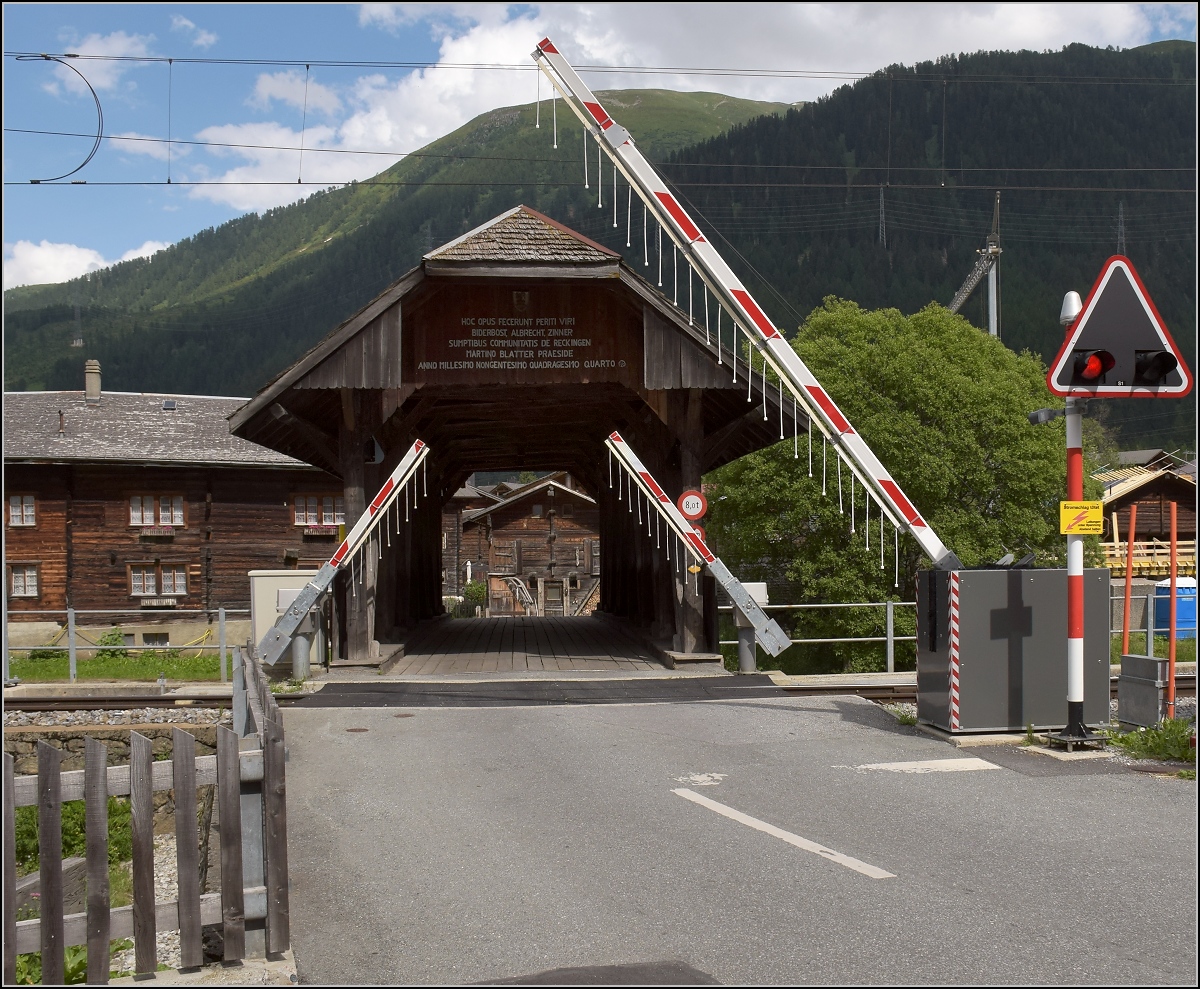 Modellbahngerechtes Vorbild der MGB in Reckingen VS. Juli 2019.
