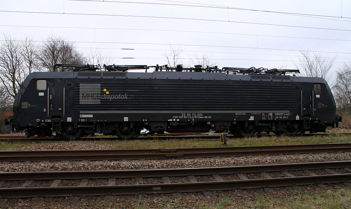 MRCE/TXL 189 934-3 abgestellt im Gbf Padborg/DK. 06.03.2015