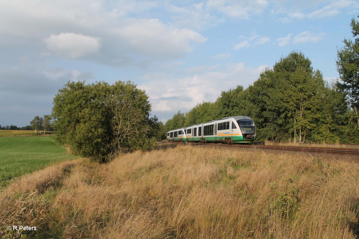 Nachschuss VT 17 als VBG81127 Regensburg - Hof bei Sch�nfeld. 26.09.13