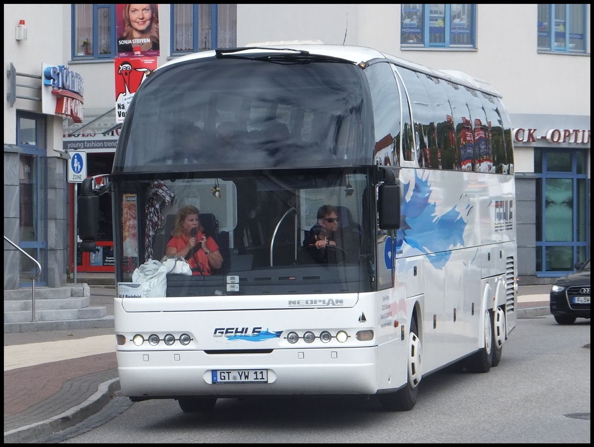Neoplan Starliner von Gehle aus Deutschland in Sassnitz.