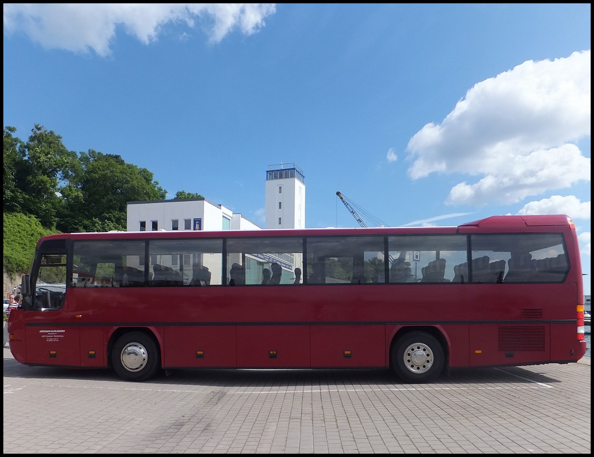Neoplan Transliner von G�strow-Club-Reisen aus Deutschland im Stadthafen Sassnitz.