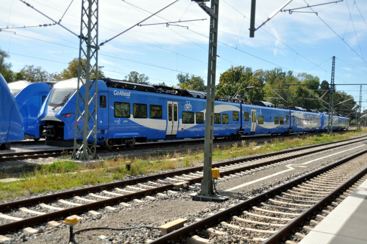 Neue GoAhead Bayern von Siemens Mireo Triebwagenzge Reihe 2463 D-GABY in Lindau-Reutin abgestellt kurz vor der Inbetriebnahme am 12.09.2022.