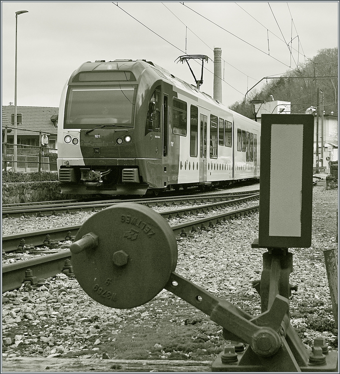  Nostalgie  kurz vor der Umspur bedingten Einstellung des Meterspurbetriebes in Broc Fabrique. 

3. April 2021
