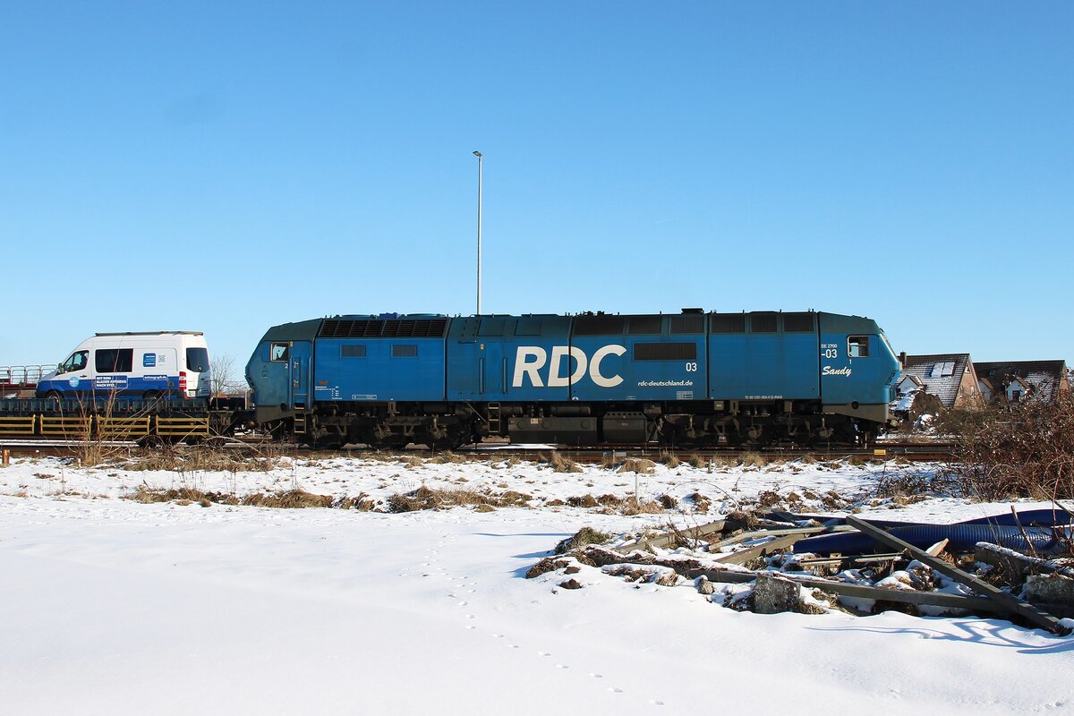 Notschuss von RDC 2700-03 bei Niebüll am 14.Februar 2026.