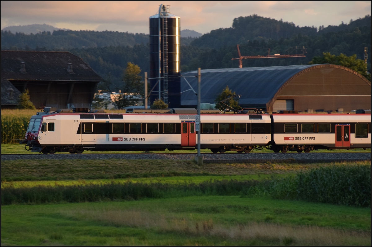 NPZ Domino RBDe 560 am Abend in Egolzwil. August 2021.