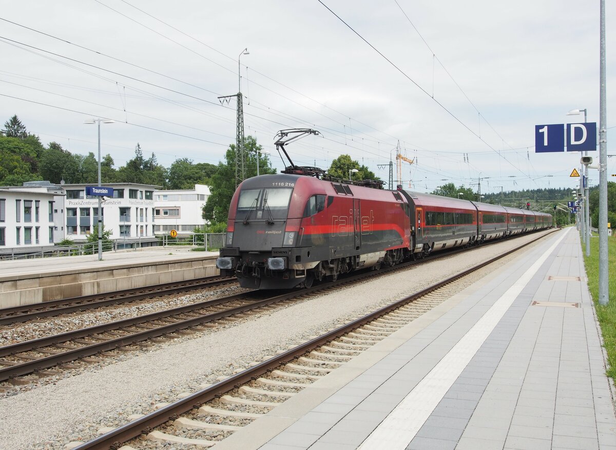 ÖBB 1116 216 Trainjet in Traunstein am 29.07.2020.